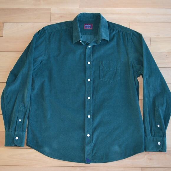 Untuckit Corduroy Button Down Shirt Green Size L - Picture 1 of 4